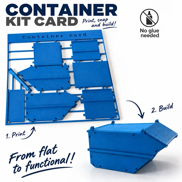 Dumpster Container, 3D Kit Card - Easy and Fun, photo 3 of 4 - Dumpster Container, 3D Kit Card - Easy and Fun Miniatures