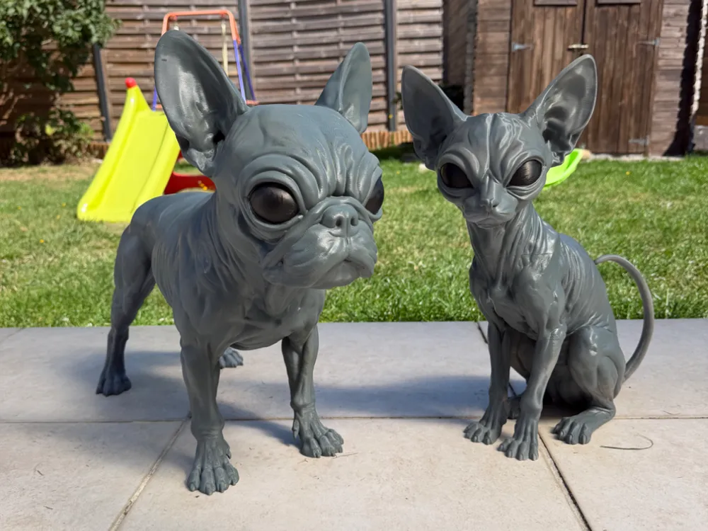 Duo Alien, Bouledogue & Sphynx, photo 4 of 4 - Duo Alien, Bouledogue & Sphynx Figurines & Collectibles