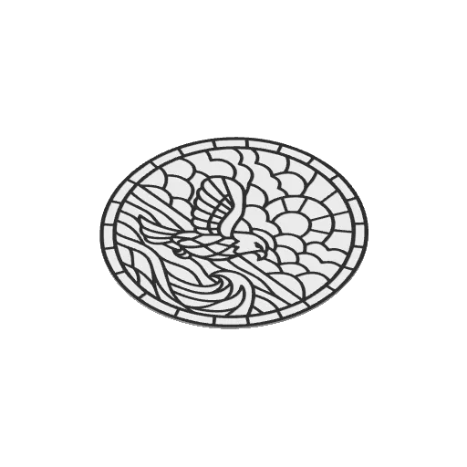 Eagle Flying Stained Glass Window Coloring Plate, photo 3 of 3 - Eagle Flying Stained Glass Window Coloring Plate Art