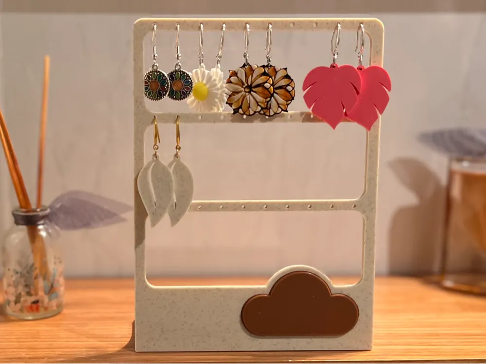 Earrings holder with cloud