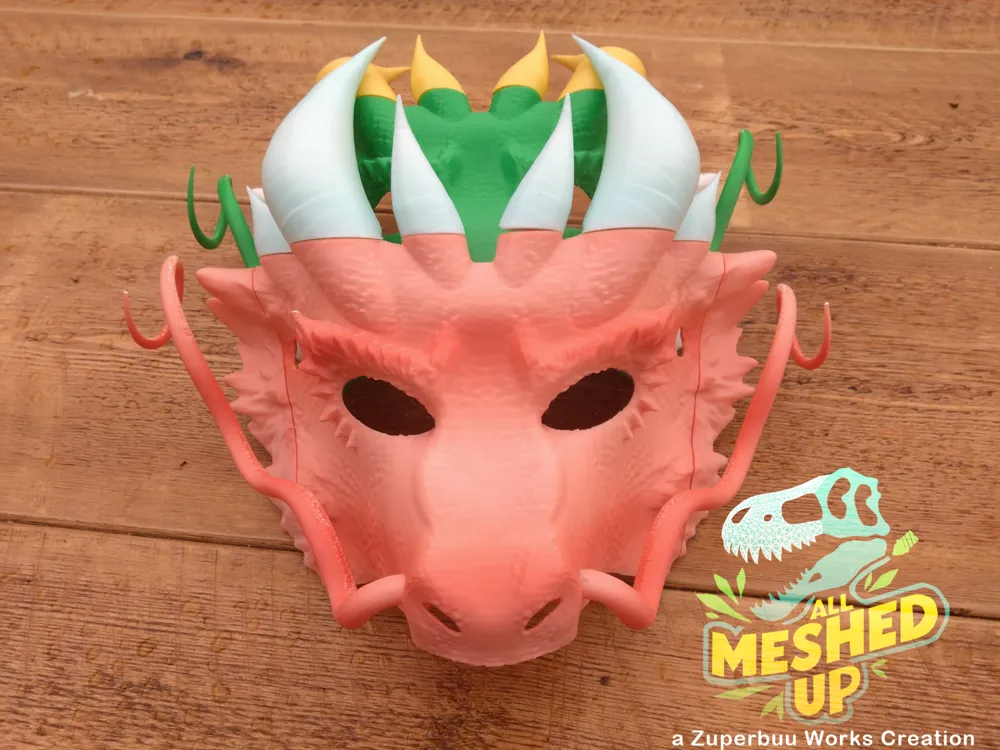 Eastern Dragon Masquerade Masks, photo 4 of 4 - Eastern Dragon Masquerade Masks Props & Cosplay