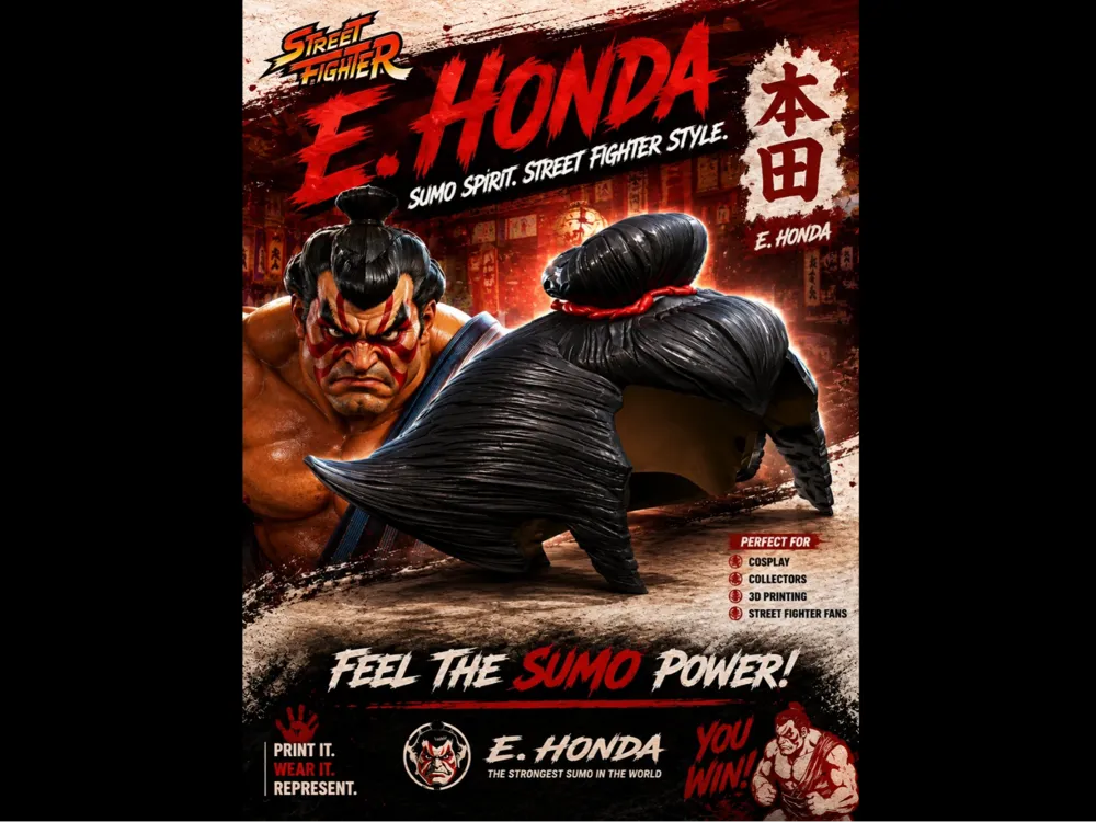 E Honda Cosplay Wig, Street Fighter