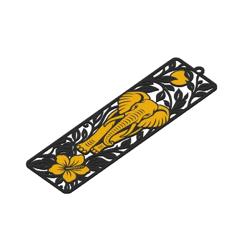 Elephant African Wildlife Floral Bookmark, photo 4 of 4 - Elephant African Wildlife Floral Bookmark Household