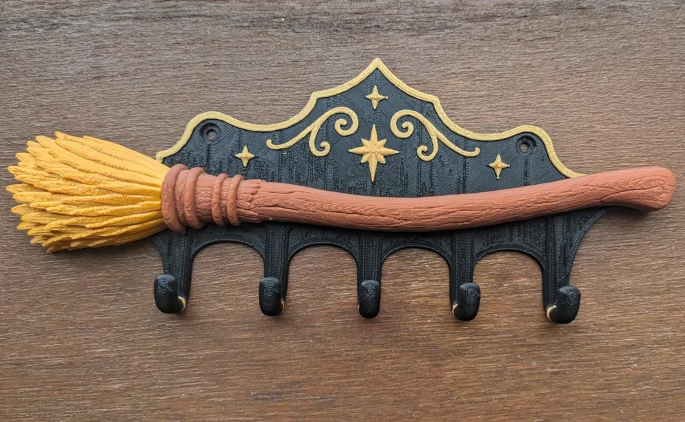 Enchanted Witch Broom Key & Necklace Hanger, photo 3 of 4 - Enchanted Witch Broom Key & Necklace Hanger Household