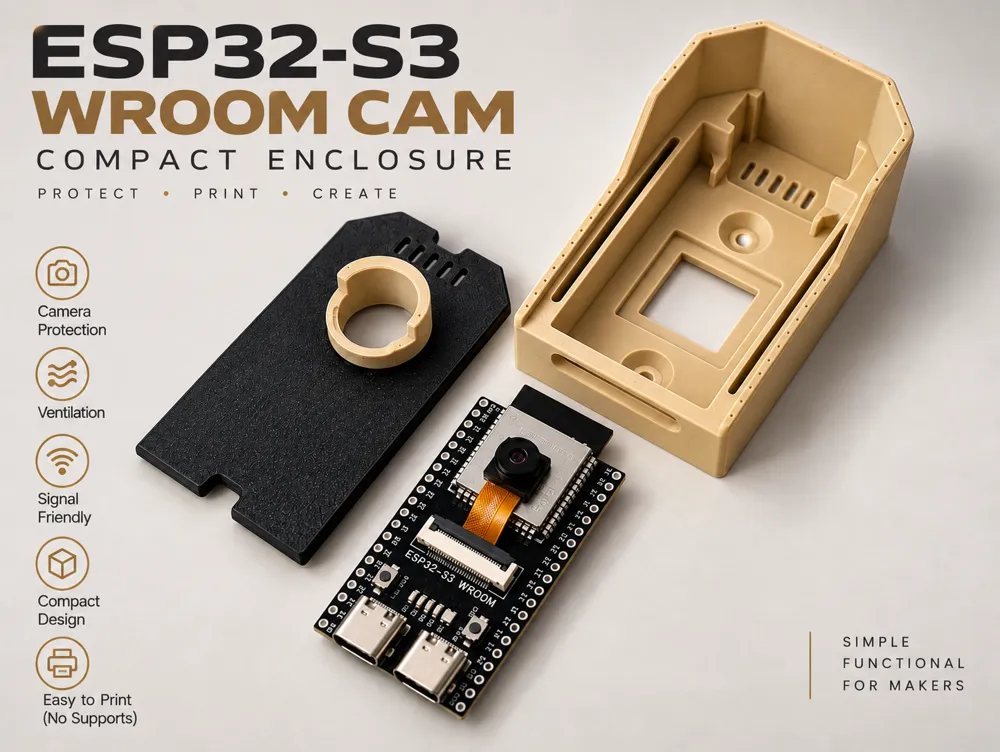 ESP32-S3 WROOM CAM, Compact Enclosure, photo 3 of 4 - ESP32-S3 WROOM CAM, Compact Enclosure Hobby & DIY