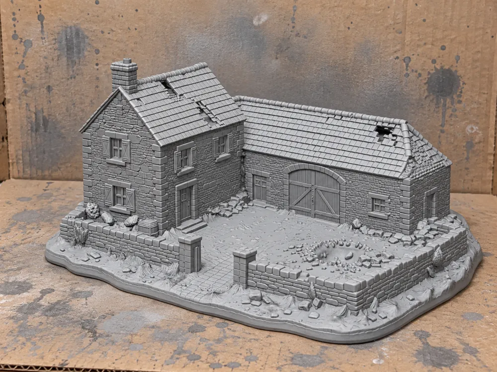 Fattoria Europea WWII con Fienile e Terreno, photo 2 of 4 - Fattoria Europea WWII con Fienile e Terreno Miniatures