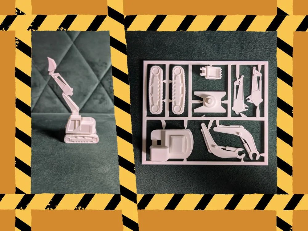 Excavator Kit Card, Construction Series 1/4, photo 3 of 4 - Excavator Kit Card, Construction Series 1/4 Models, RC & Drones