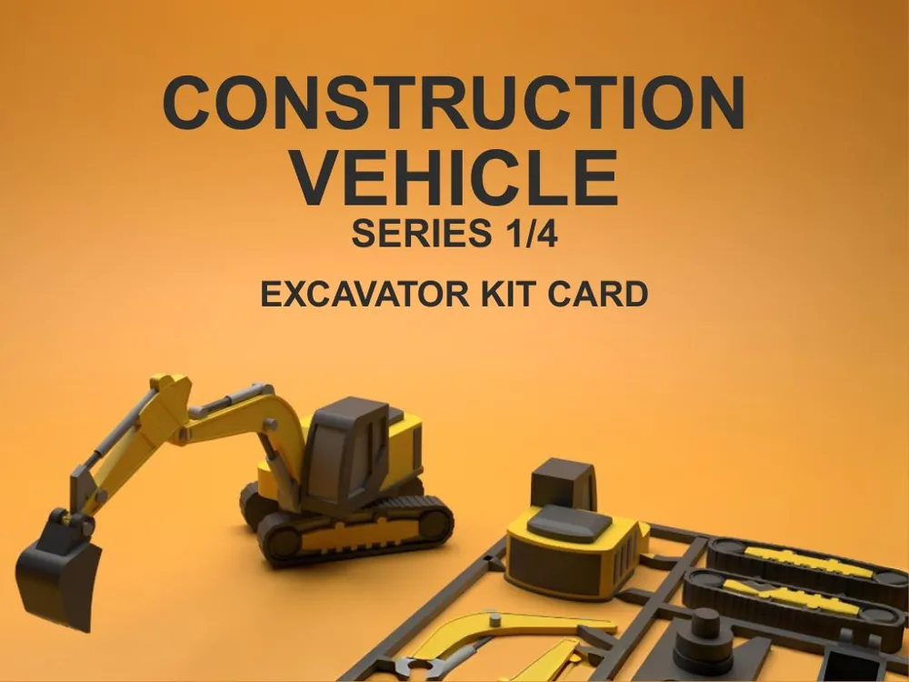 Excavator Kit Card, Construction Series 1/4
