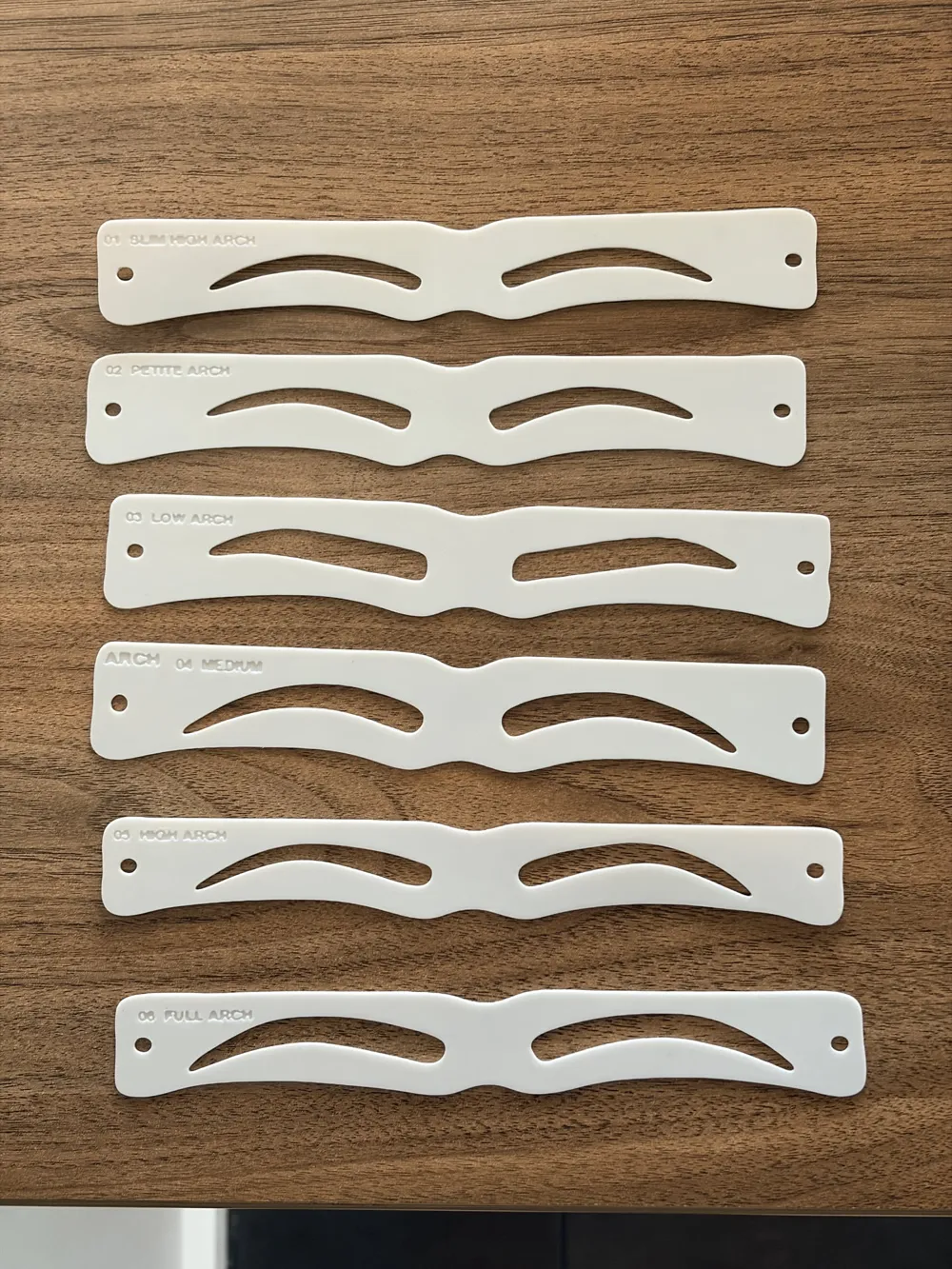 Eyebrow Arch Stencil Set, 6 Shapes, photo 2 of 4 - Eyebrow Arch Stencil Set, 6 Shapes Art & Craft Supplies