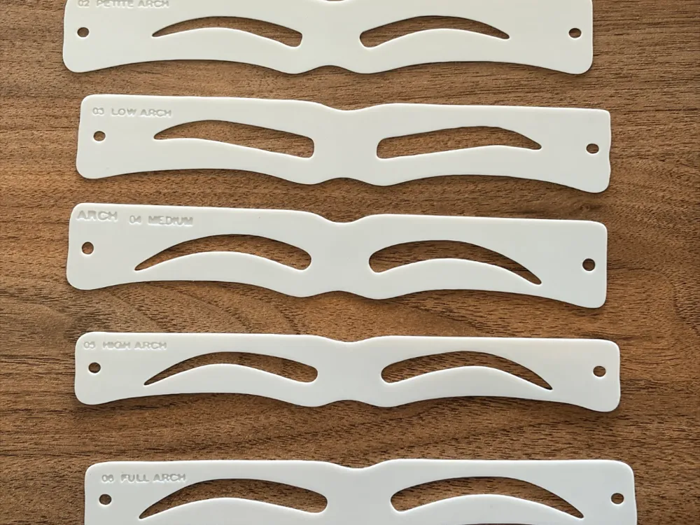 Eyebrow Arch Stencil Set, 6 Shapes, photo 4 of 4 - Eyebrow Arch Stencil Set, 6 Shapes Art & Craft Supplies