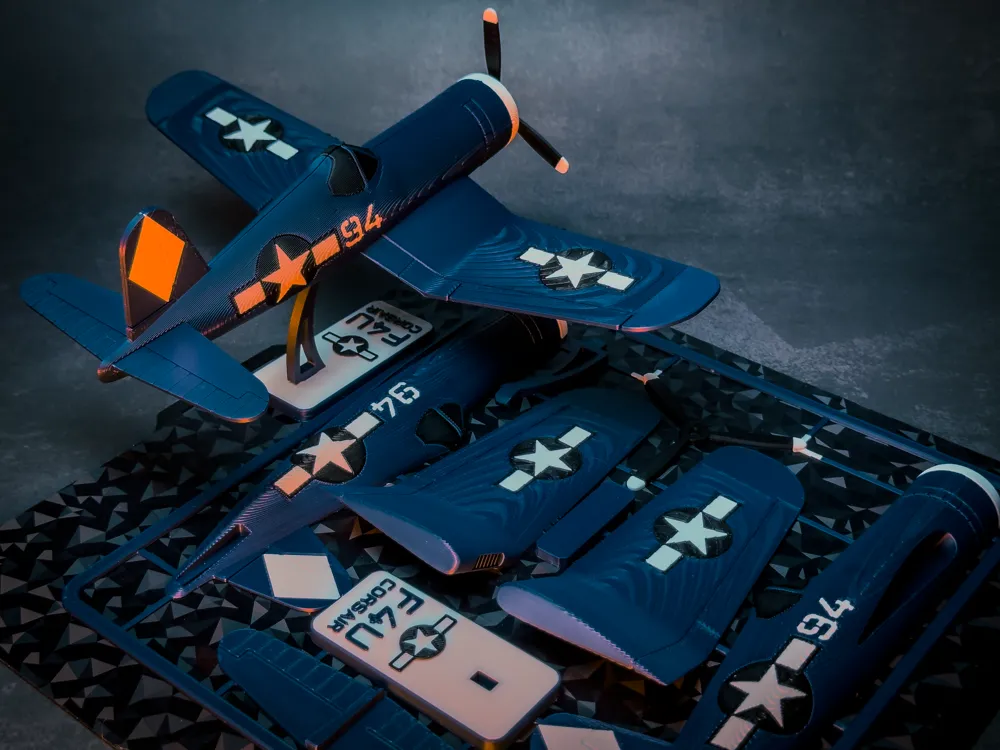 F4U Corsair Plane Kit Card, photo 4 of 4 - F4U Corsair Plane Kit Card Models, RC & Drones
