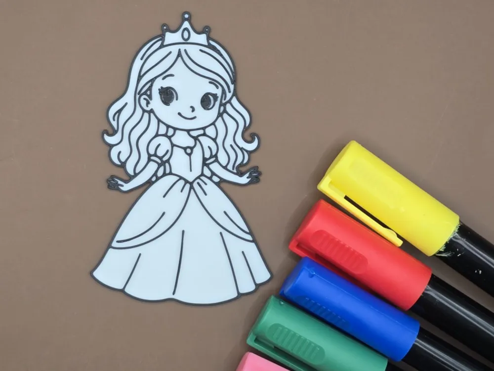 Fairytale Royal Princess Coloring Board Stencil, photo 2 of 3 - Fairytale Royal Princess Coloring Board Stencil Toys, Games & Hobbies