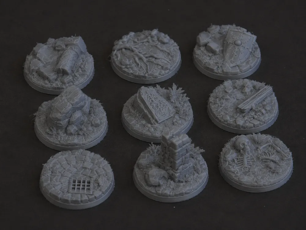 Fantasy Ruins Bases Pack 32mmarcjh, photo 4 of 4 - Fantasy Ruins Bases Pack 32mmarcjh Miniatures