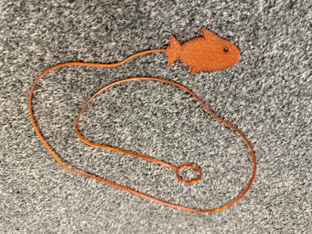 Feisty Fish Cat Toy (pull along, dangle or hang), photo 2 of 4 - Cat Toys, leash