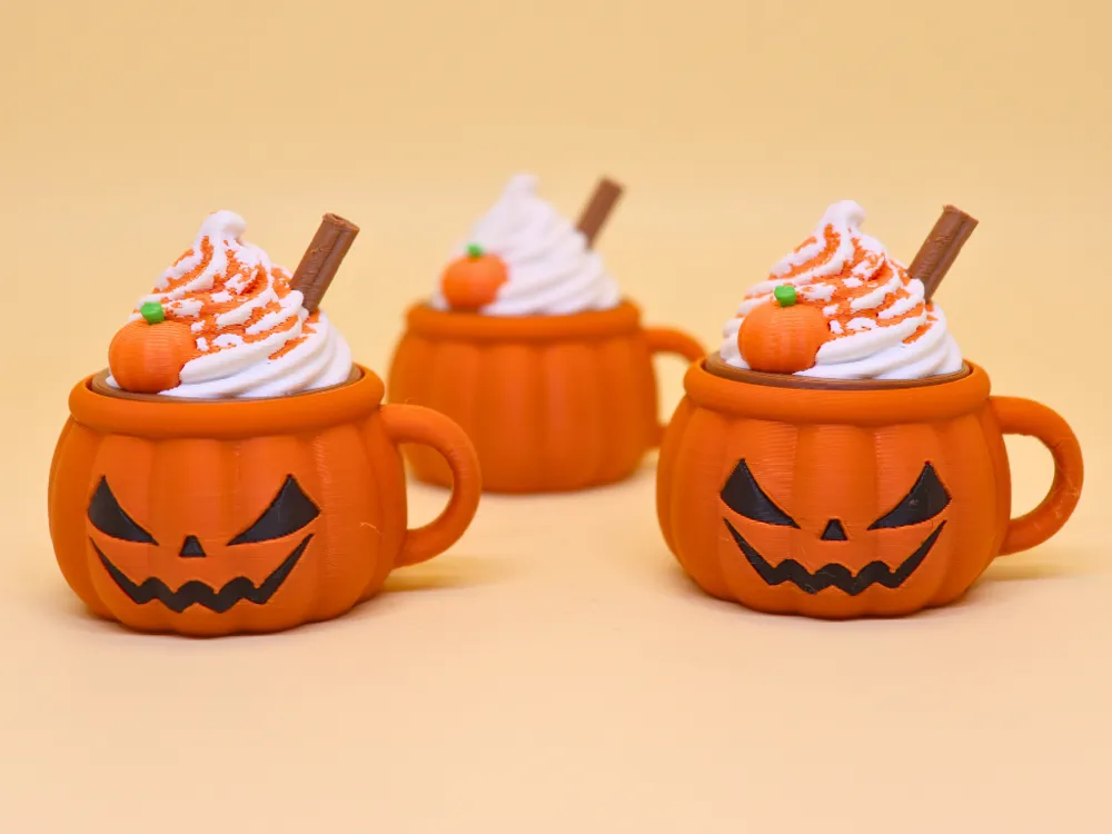Fidget Pumpkin Spice Latte Clicker Keychain, photo 3 of 4 - Fidget Pumpkin Spice Latte Clicker Keychain Keychains
