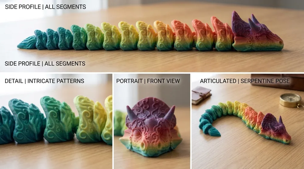 Flexi Articulated Dragon, photo 3 of 4 - Flexi Articulated Dragon Fidget & Sensory Toys