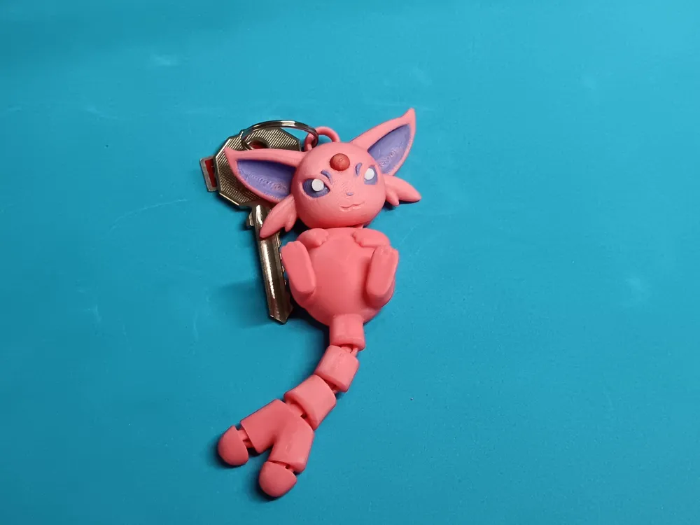Flexi Espeon Articulated Keychain, photo 2 of 4 - Flexi Espeon Articulated Keychain Toys & Games