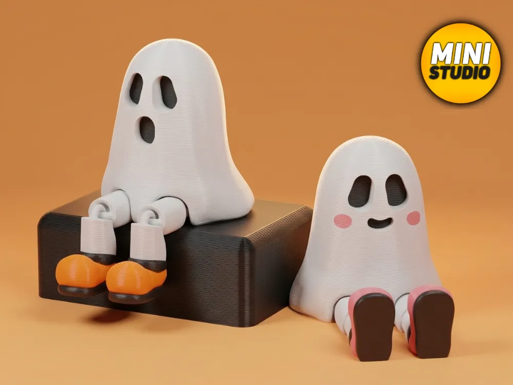 Flexi Halloween Ghost + Keychain Version, photo 3 of 4 - Flexi Halloween Ghost + Keychain Version Keychains