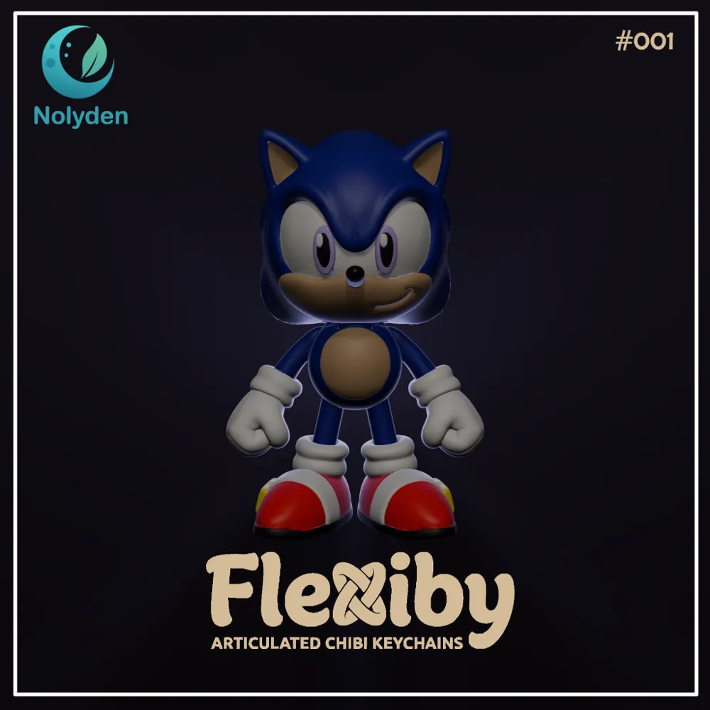 Flexiby 001 - Sonic Flexy Keychain, photo 2 of 4 - Flexiby 001 - Sonic Flexy Keychain Miniatures