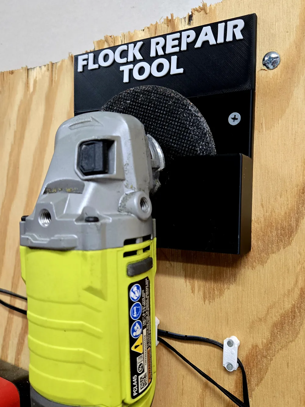 Flock Repair Angle Grinder Holder - Wall Mount, photo 3 of 4 - Flock Repair Angle Grinder Holder - Wall Mount Tools