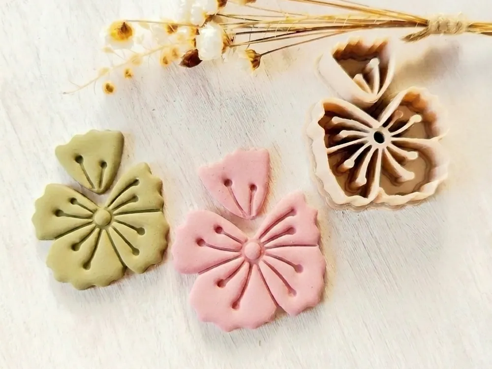 Floral Polymer clay cutter set Jewelry-making tool, photo 2 of 3 - Floral Polymer clay cutter set Jewelry-making tool Fashion