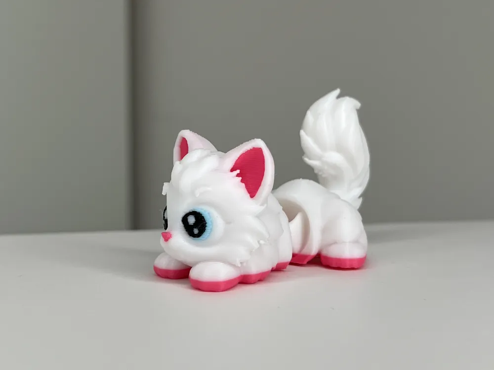 Fluffy cat flexi toy articulated cat, photo 3 of 4 - Fluffy cat flexi toy articulated cat Toys & Games