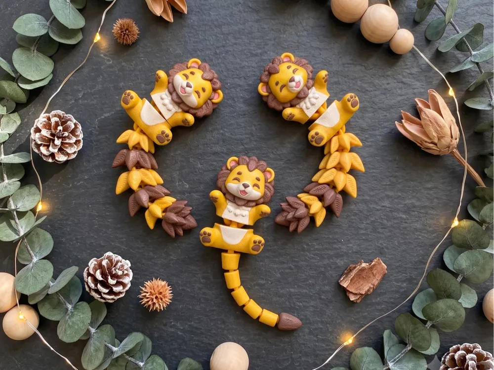 Cute Flexi Lion Cub - Toy / Keychain - Flexi & Articulated Keychains, in stock