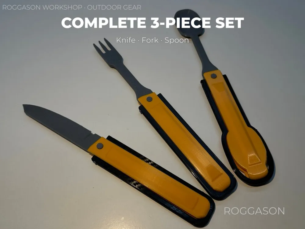 Folding Camping Cutlery, Knife, Fork & Spoon, photo 2 of 4 - Folding Camping Cutlery, Knife, Fork & Spoon Kitchen & Dining