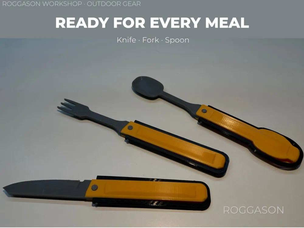 Folding Camping Cutlery, Knife, Fork & Spoon, photo 4 of 4 - Folding Camping Cutlery, Knife, Fork & Spoon Kitchen & Dining