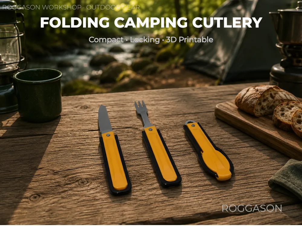 Folding Camping Cutlery, Knife, Fork & Spoon - Knife Blocks & Knife Holders, in stock