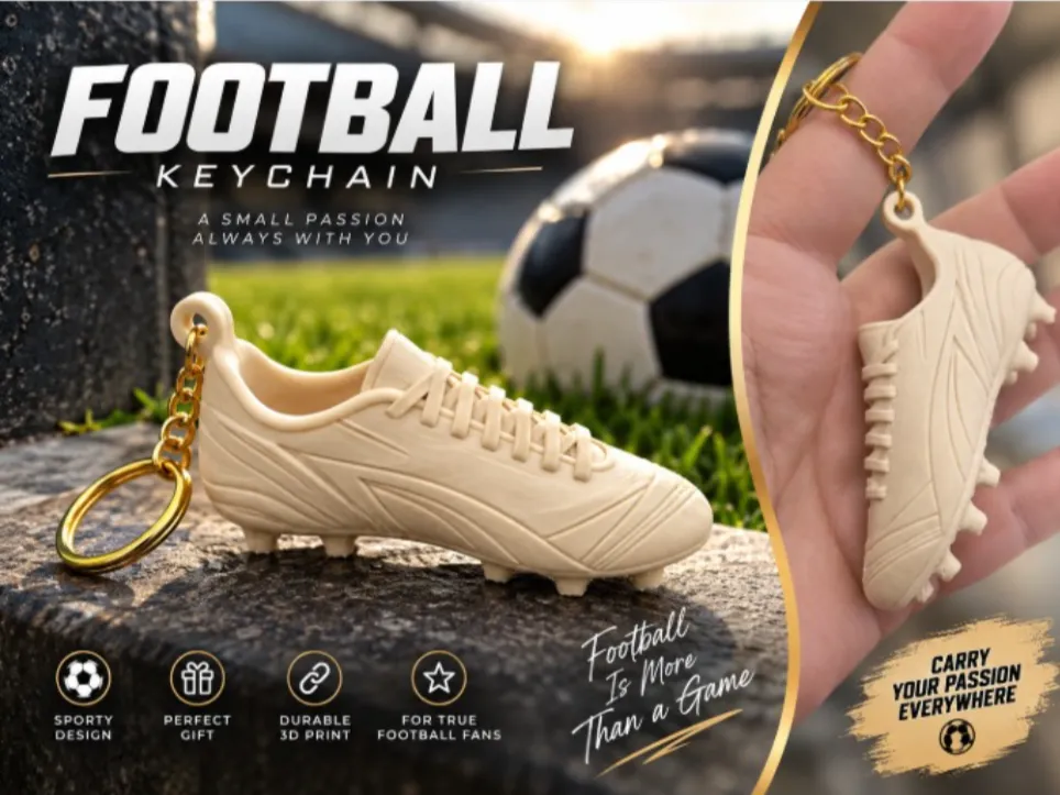 Football Boot Keychain, Soccer Fan Gift - Sports & Team Keychains, in stock