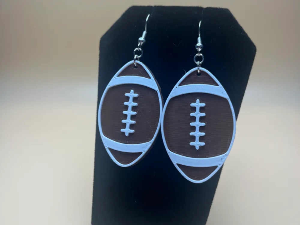 Football Earrings, photo 3 of 4 - Football Earrings Fashion