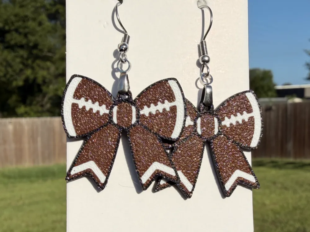 Football Earrings, photo 3 of 4 - Football Earrings Fashion