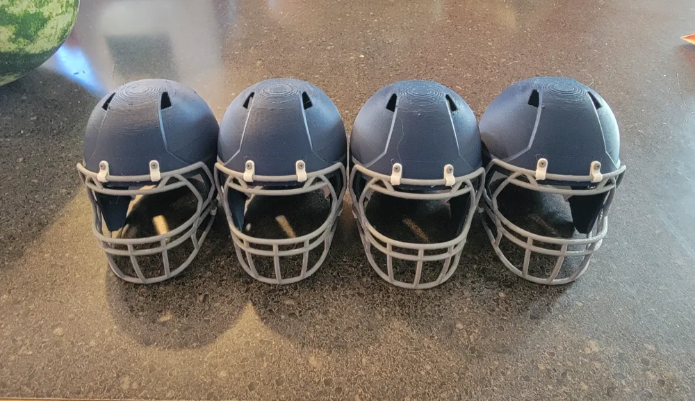 Football helmet 25% scale panthers colors