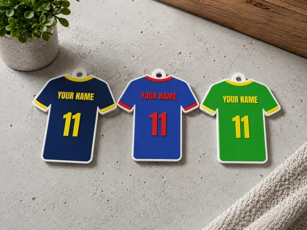 Football Jersey Keychain 2026 - Fully Customizable, photo 2 of 4 - Photo & Custom Keychains, soccer