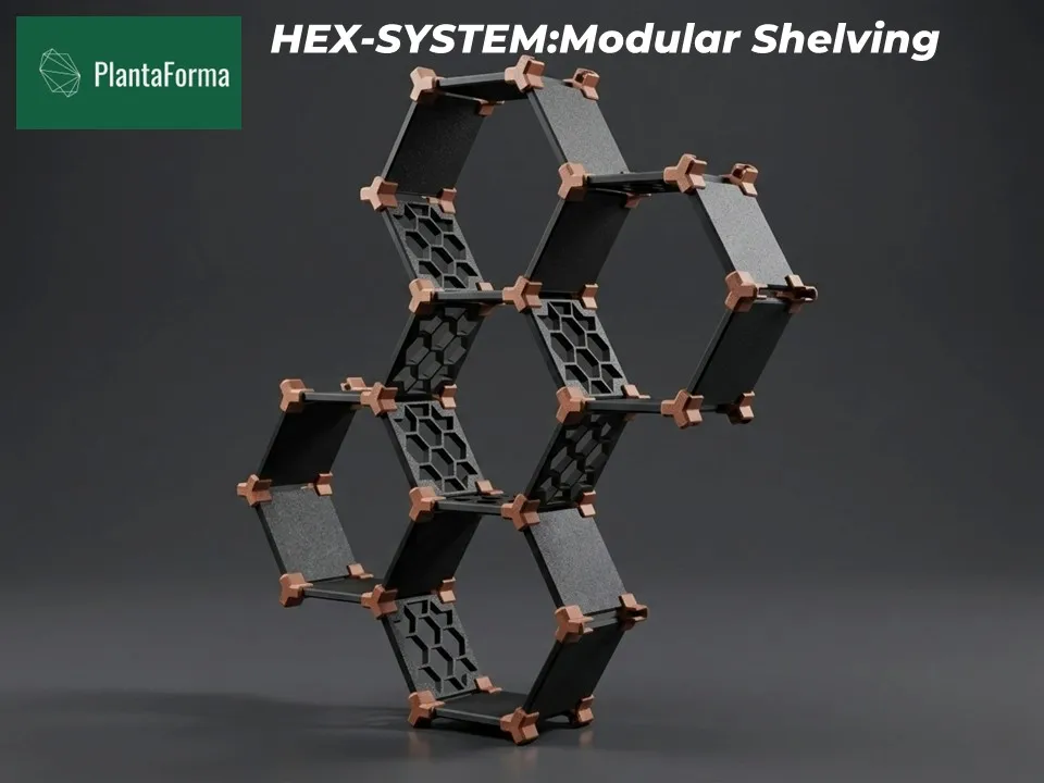 HEX-SYSTEM Modular Hexagon Desk Shelf