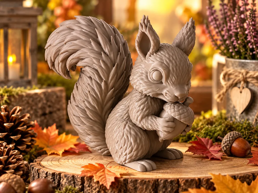 Forest Squirrel with Acorn Autumn Decor, photo 2 of 3 - Forest Squirrel with Acorn Autumn Decor Household