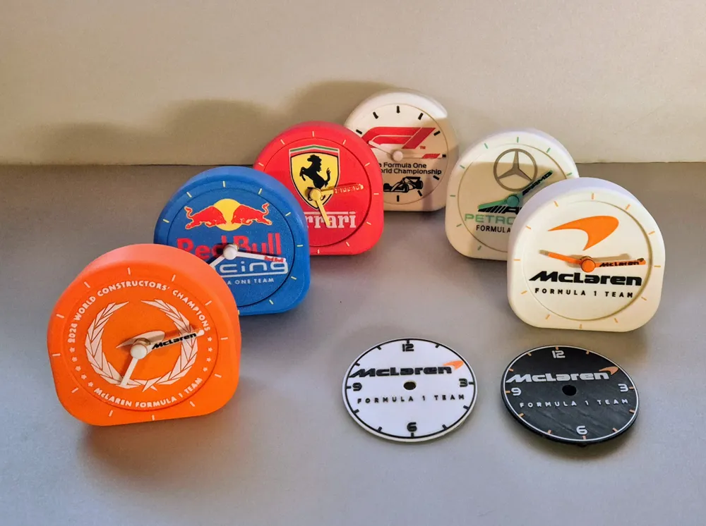 Set F1 Teams, table clock, Ferrari, Mercedes, FIA, photo 2 of 4 - Sports & Team Clocks, clock accessories