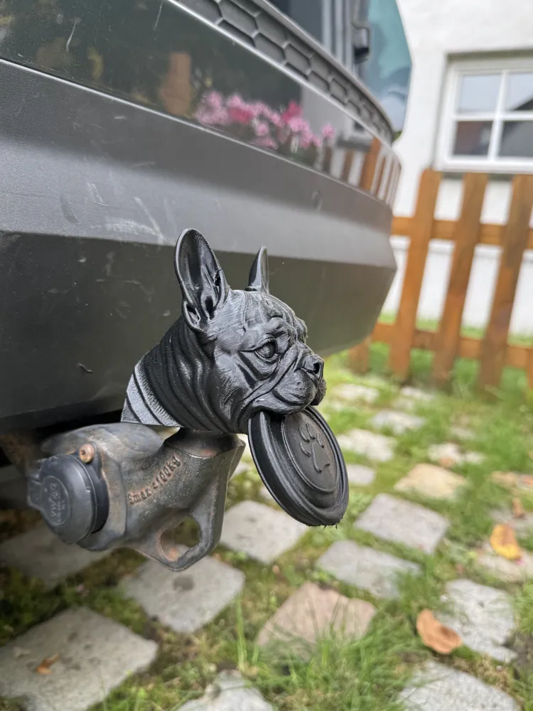French Bulldog Frisbee Tow Hitch Ball Cover, photo 4 of 4 - French Bulldog Frisbee Tow Hitch Ball Cover Hobby & DIY