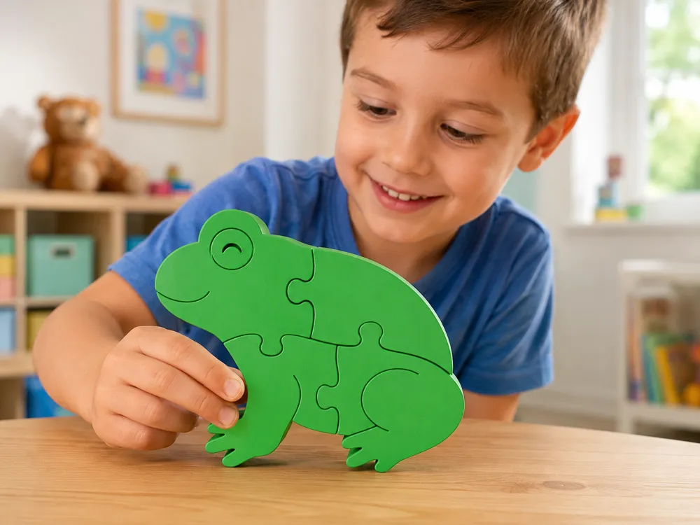RANOCCHIO Puzzle 3D, Stile Montessori per Bambini, photo 4 of 5 - Puzzles & Brain Teasers, frog puzzle
