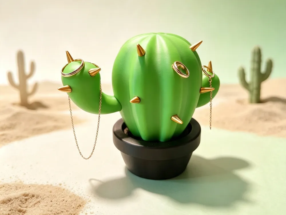 Fun Cactus Jewelry Hanger - Rings, in stock in India