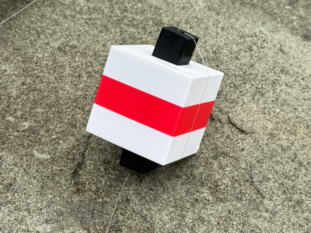 Functional Minecraft-Inspired Bobber, another view - Fishing Lures & Baits, bait holder