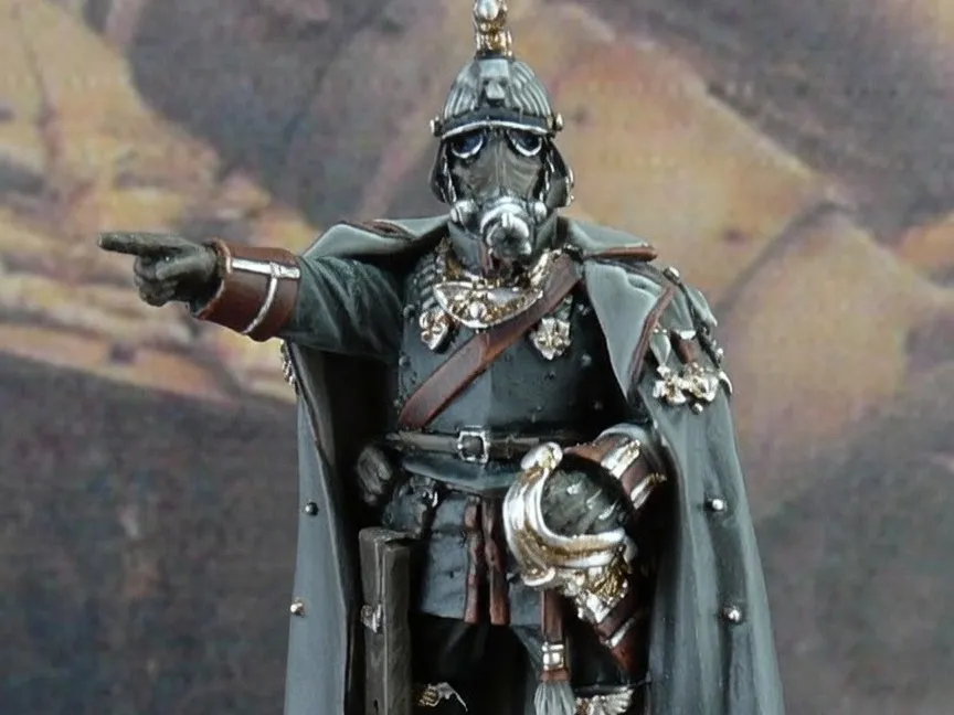Gas mask commander pointing pose!