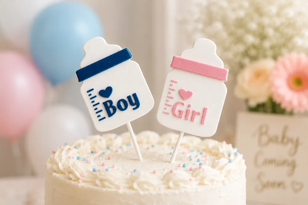 Gender Reveal Baby Bottle Cake Topper |BOY / GIRL, photo 2 of 4 - Feeding & Bottles, Party