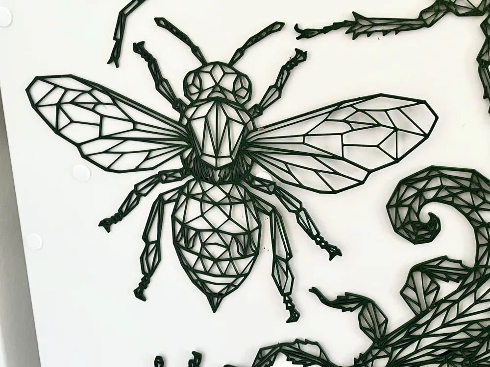 Geometric Insect Wireframe Wall Art Collection, photo 4 of 4 - Geometric Insect Wireframe Wall Art Collection Home Decor Items