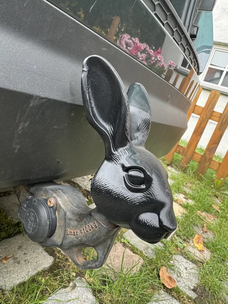 Geometric Rabbit Tow Hitch Ball Cover, photo 2 of 4 - Geometric Rabbit Tow Hitch Ball Cover Hobby & DIY