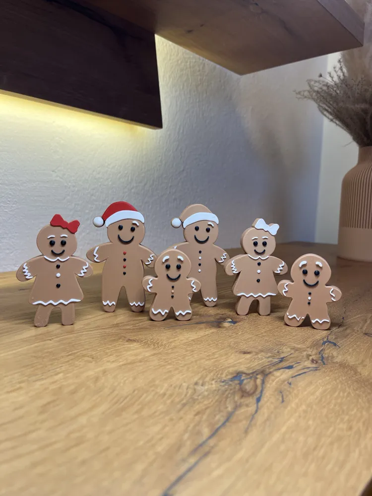 Familie Lebkuchen -Weihnachtsdeko Mr, Mrs. & Mini, photo 3 of 4 - Santa, Snowman & Reindeer Decor, gingerbread