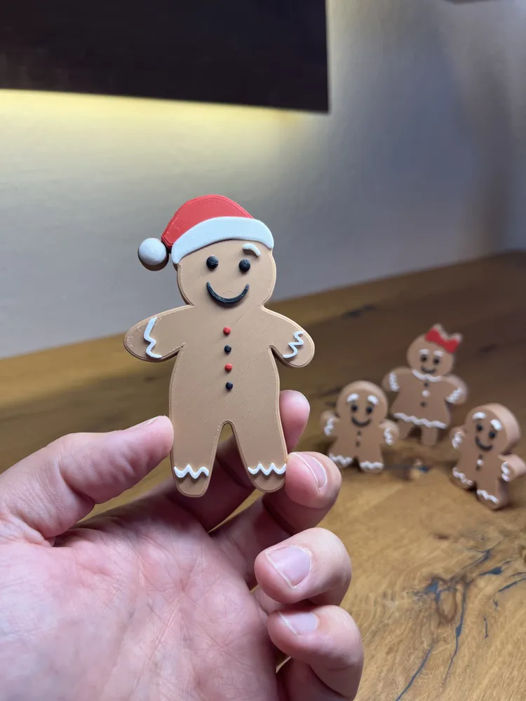 Familie Lebkuchen -Weihnachtsdeko Mr, Mrs. & Mini, photo 4 of 4 - Santa, Snowman & Reindeer Decor, lebkuchenfigur