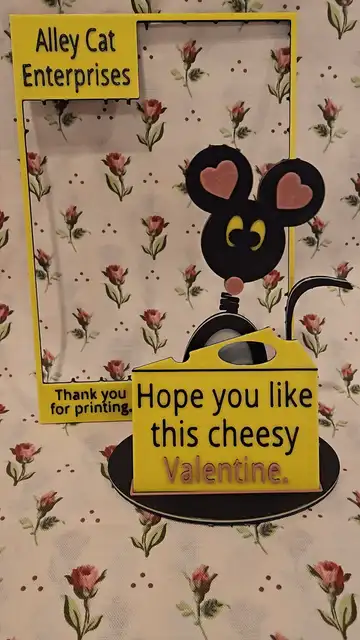 Cute Mouse Cheesy Valentine Card Kit w/Bobble!