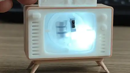Mini Desk TV Ornament, Light-Up